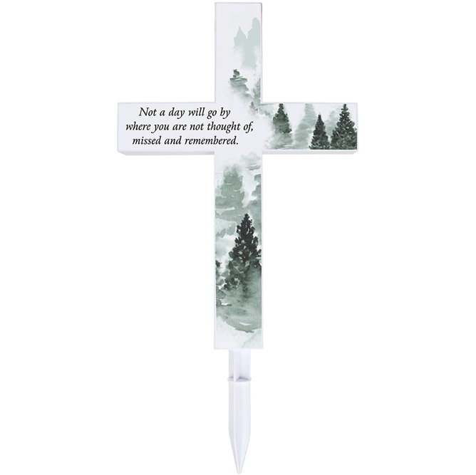 Solar Memorial Cross Stake