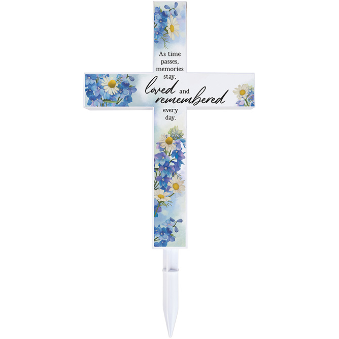 Solar Memorial Cross Stake