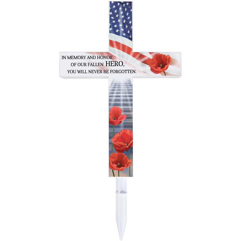Solar Memorial Cross Stake