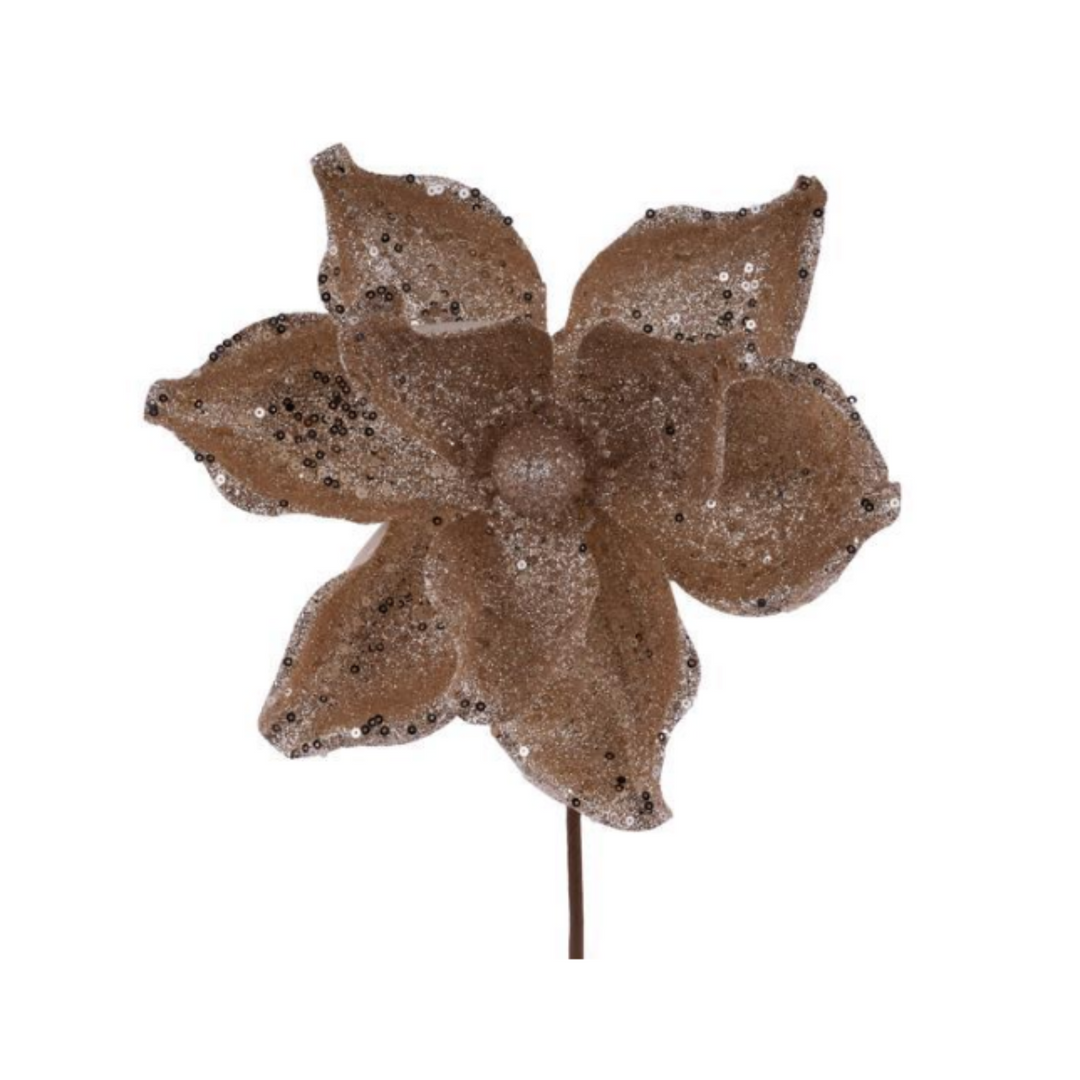 Sequined Champagne Magnolia Stem 