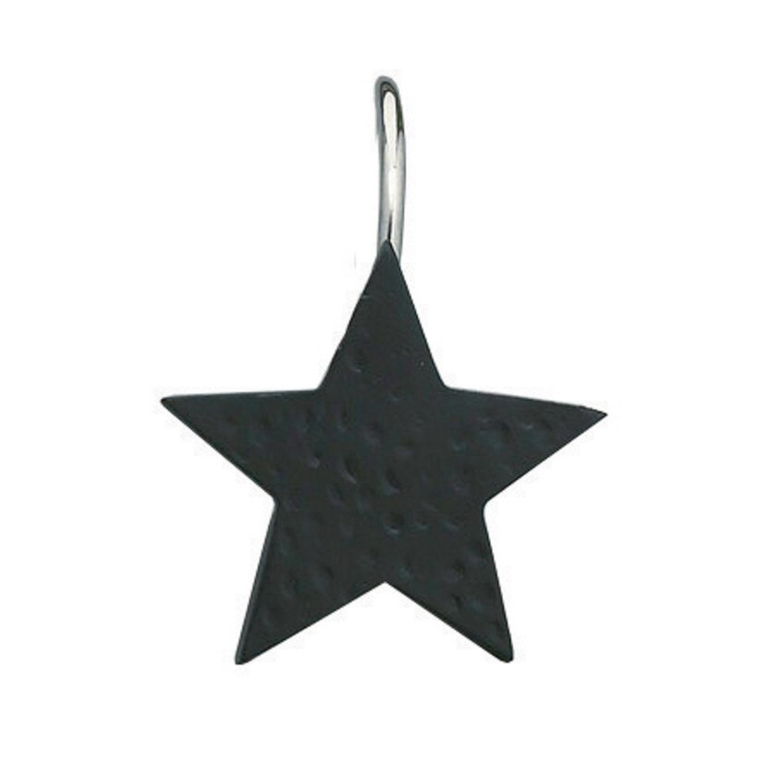 Black Star Shower Curtain Hook Set