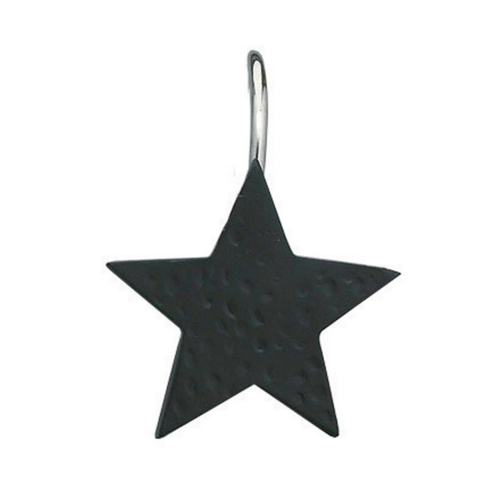 Black Star Shower Curtain Hook Set