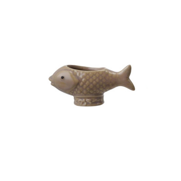 Stoneware Fish Toothpick Holder