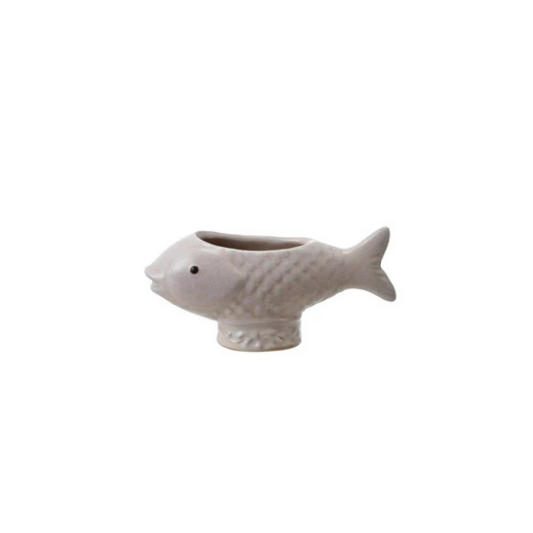 Stoneware Fish Toothpick Holder