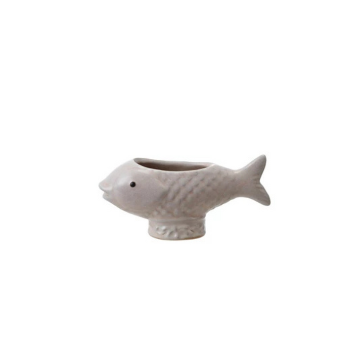 Stoneware Fish Toothpick Holder