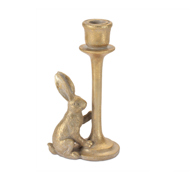 Gold Rabbit Taper Candle Holder