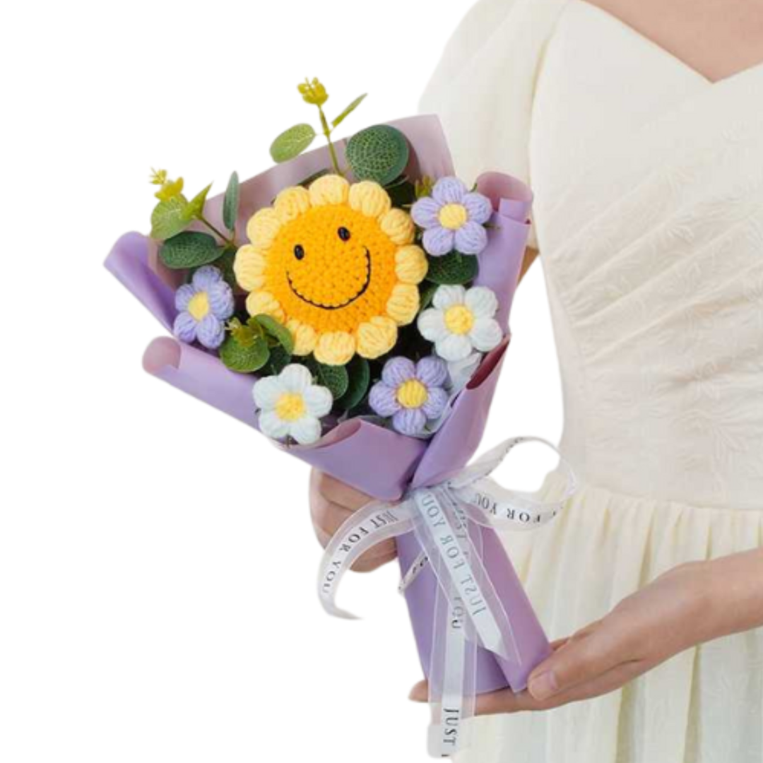 Sunshine Crochet Flower Bouquet
