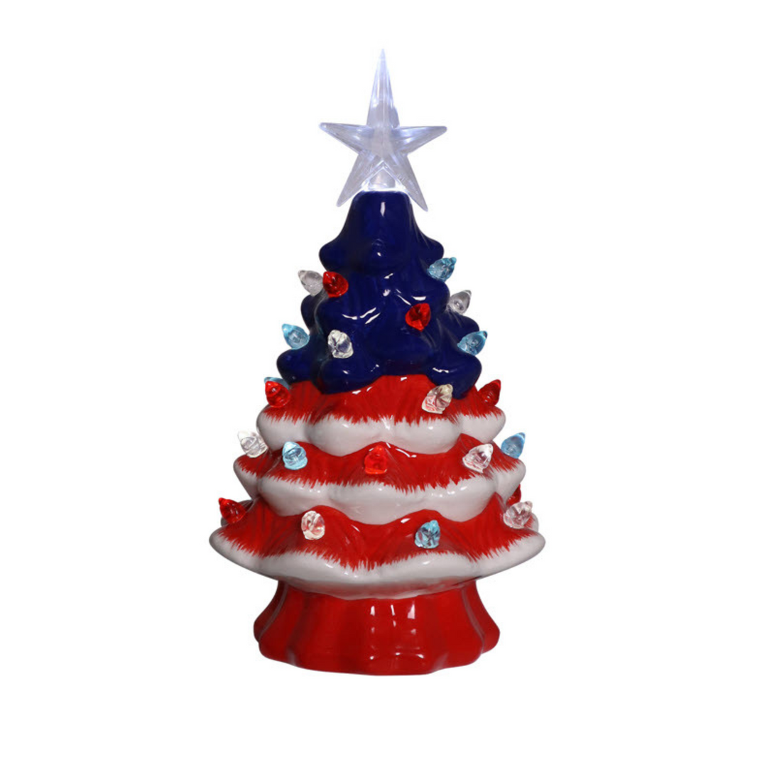 Mini Ceramic Patriotic Tree