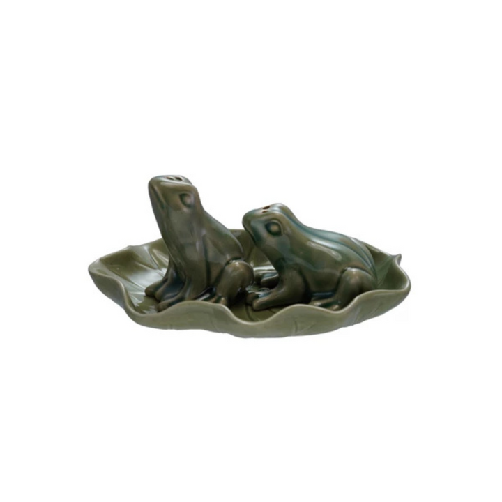 Lily Pad & Frogs Salt & Pepper Shaker Set