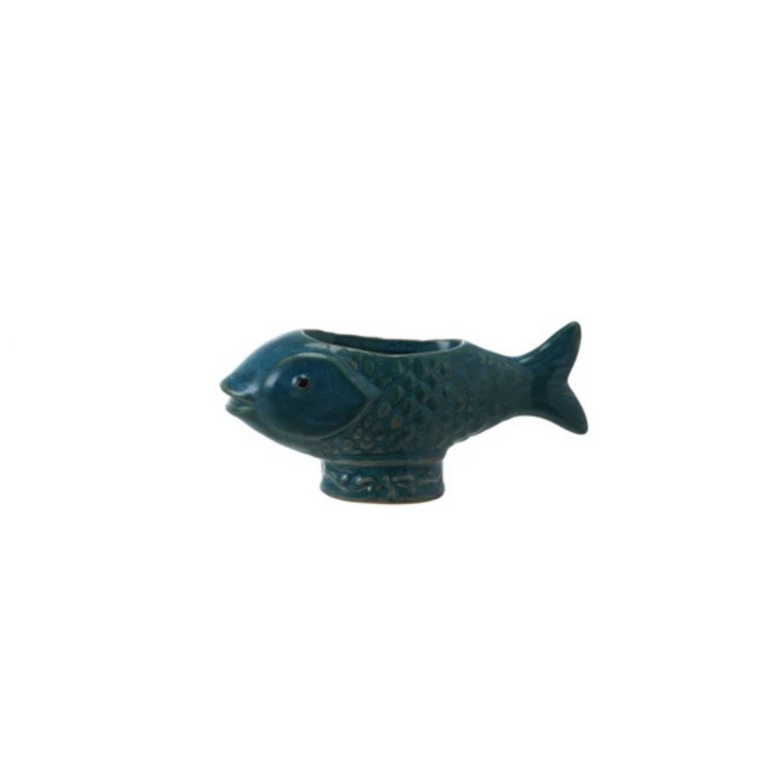 Stoneware Fish Toothpick Holder