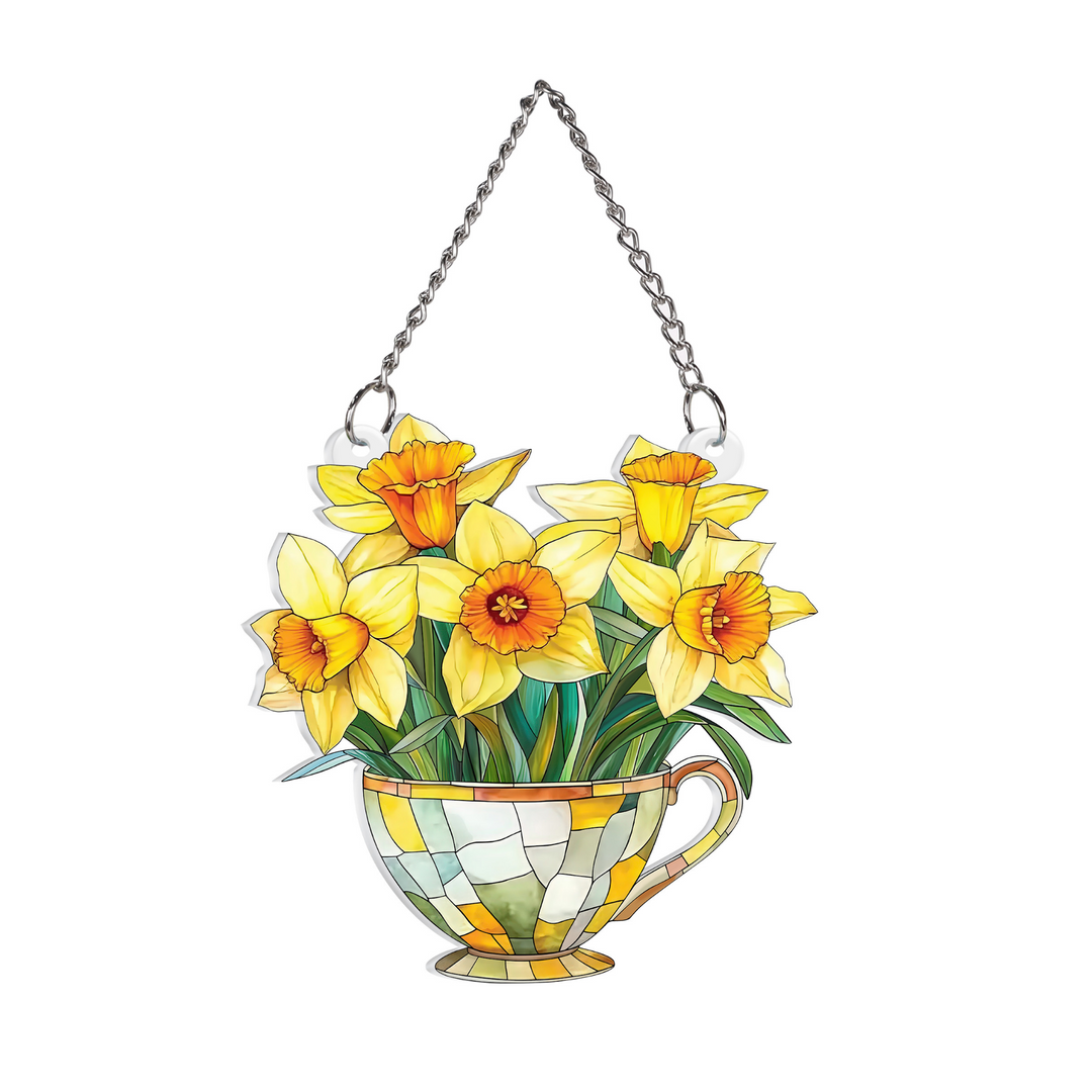 Garden Blooms Teacup Suncatcher