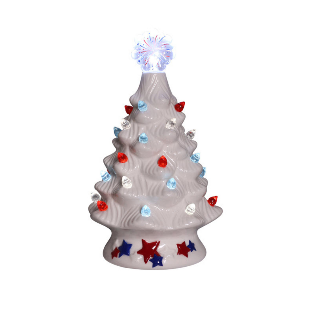 Mini Ceramic Patriotic Tree