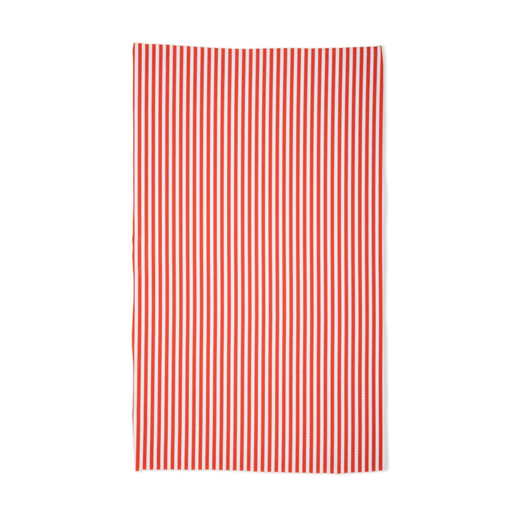 Geometry Summer Stripe Red Tea Towel
