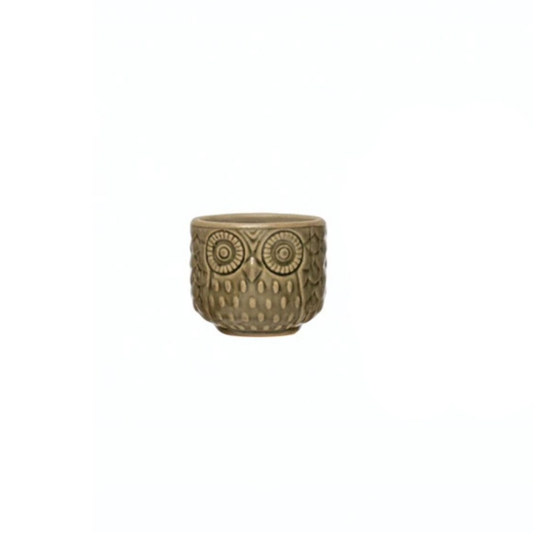 Mr. Owl Stoneware Planter