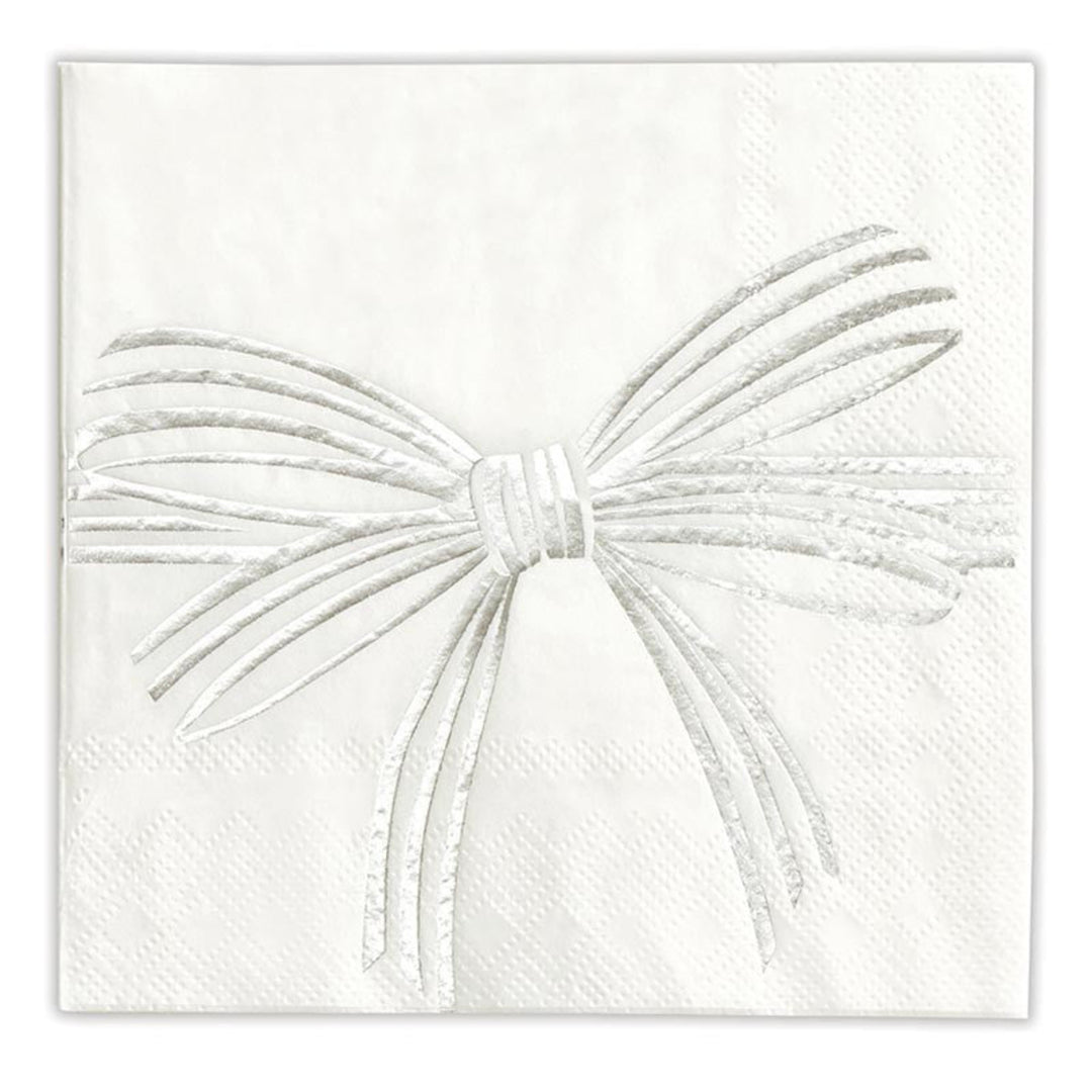 White bow design on a white background