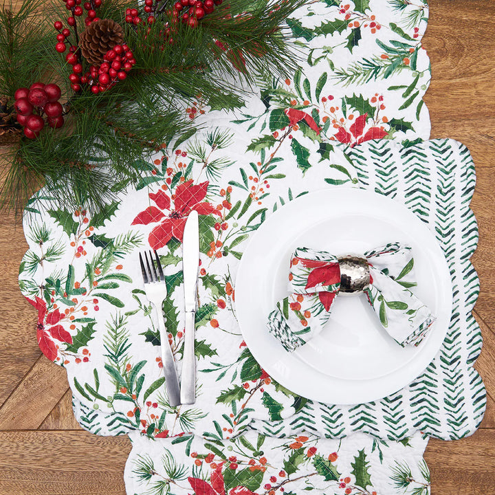Silvia Poinsettia Quilted Placemat