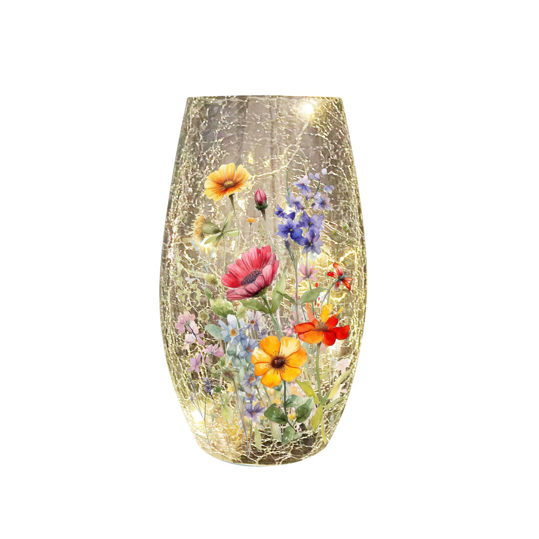 Decorative vase with floral design on a white background