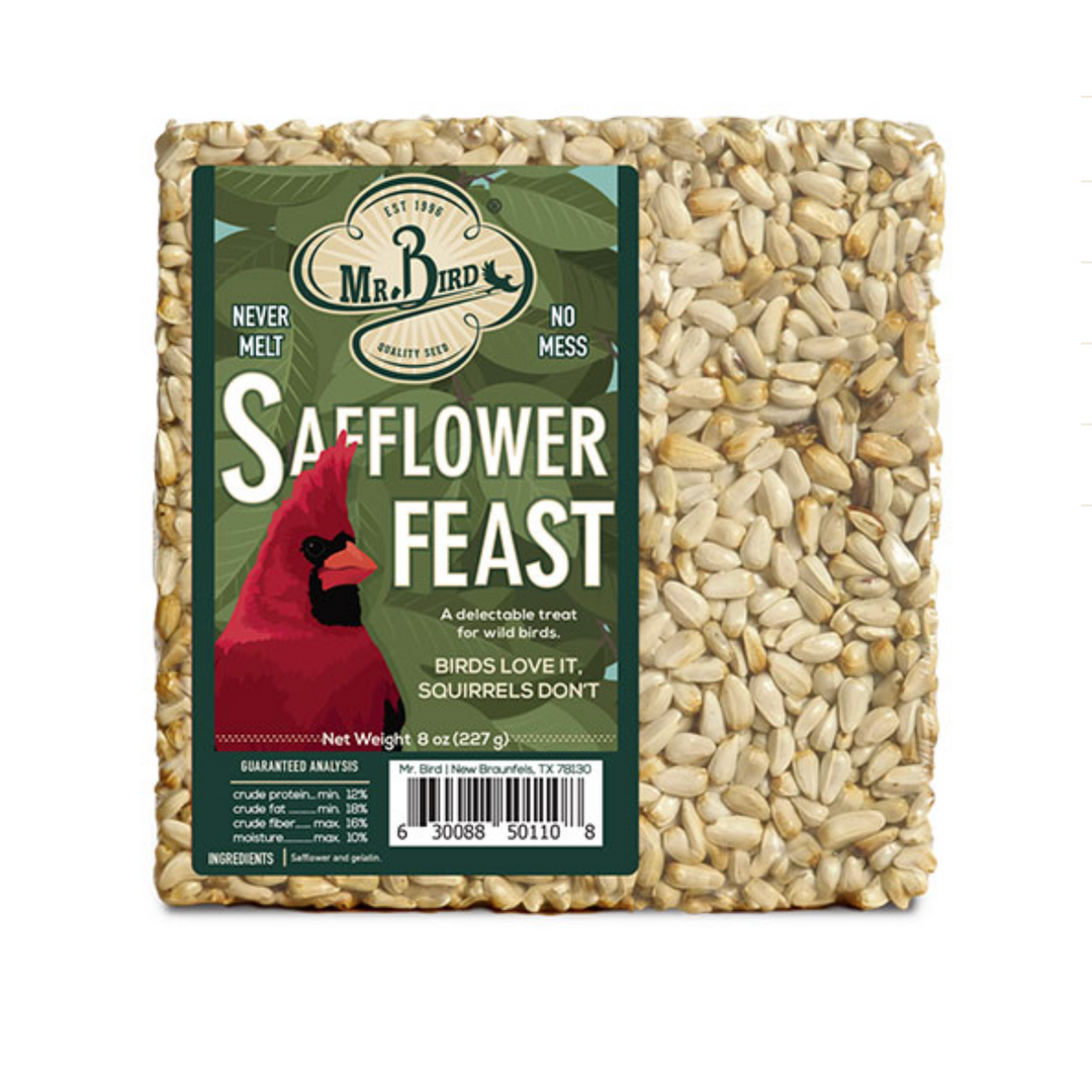 Small Safflower Seed Block for birds on white background