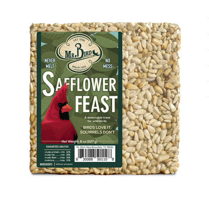 Small Safflower Seed Block for birds on white background