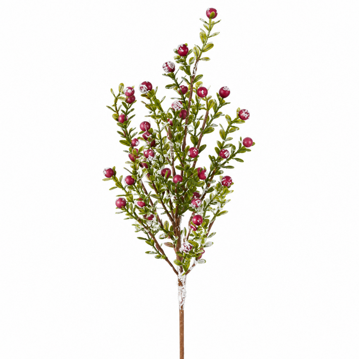 An artificial flowering branch with green leaves, brown stems, and clusters of pink and white blossoms, isolated on a white background.