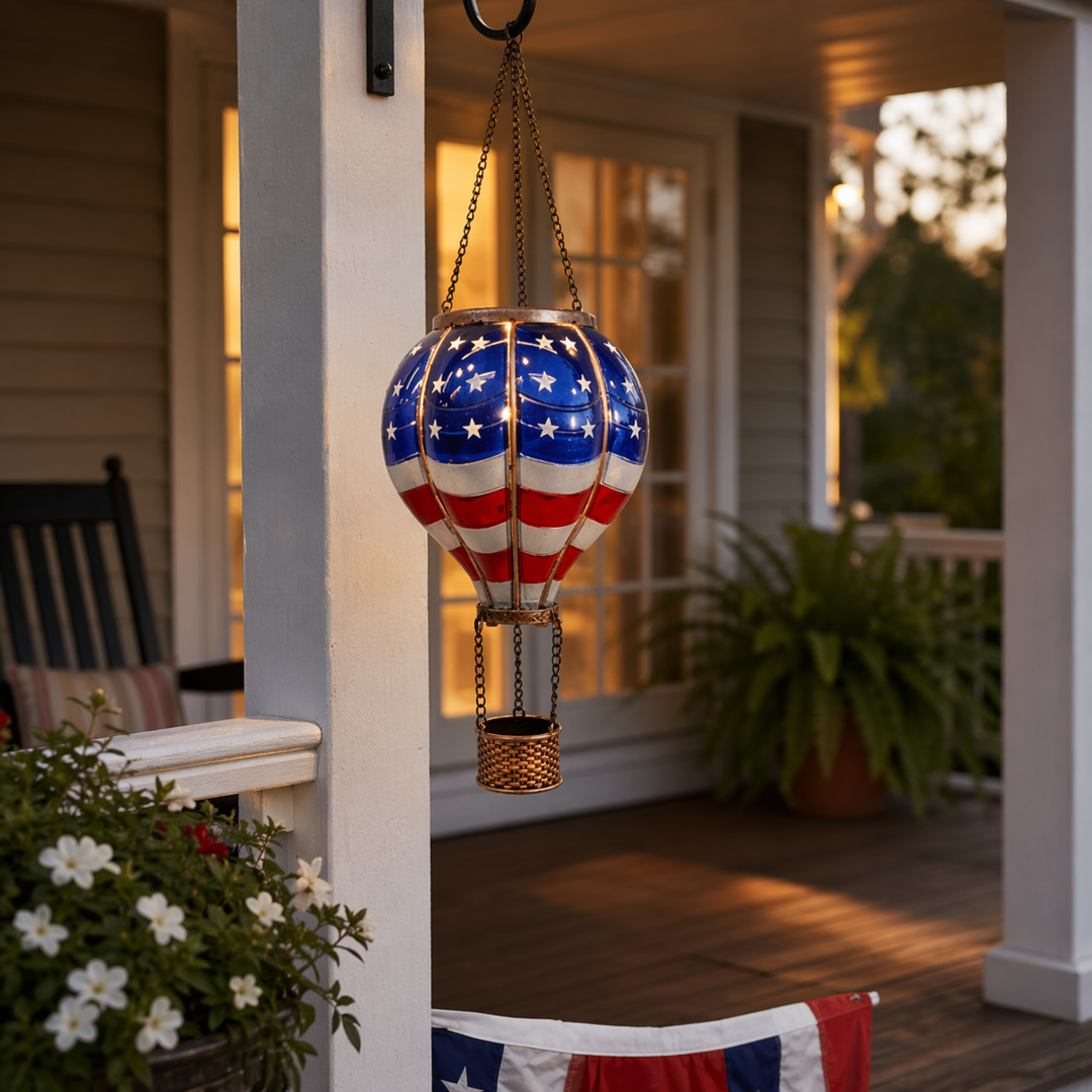Solar American Flag Hot Air Balloon Hanger