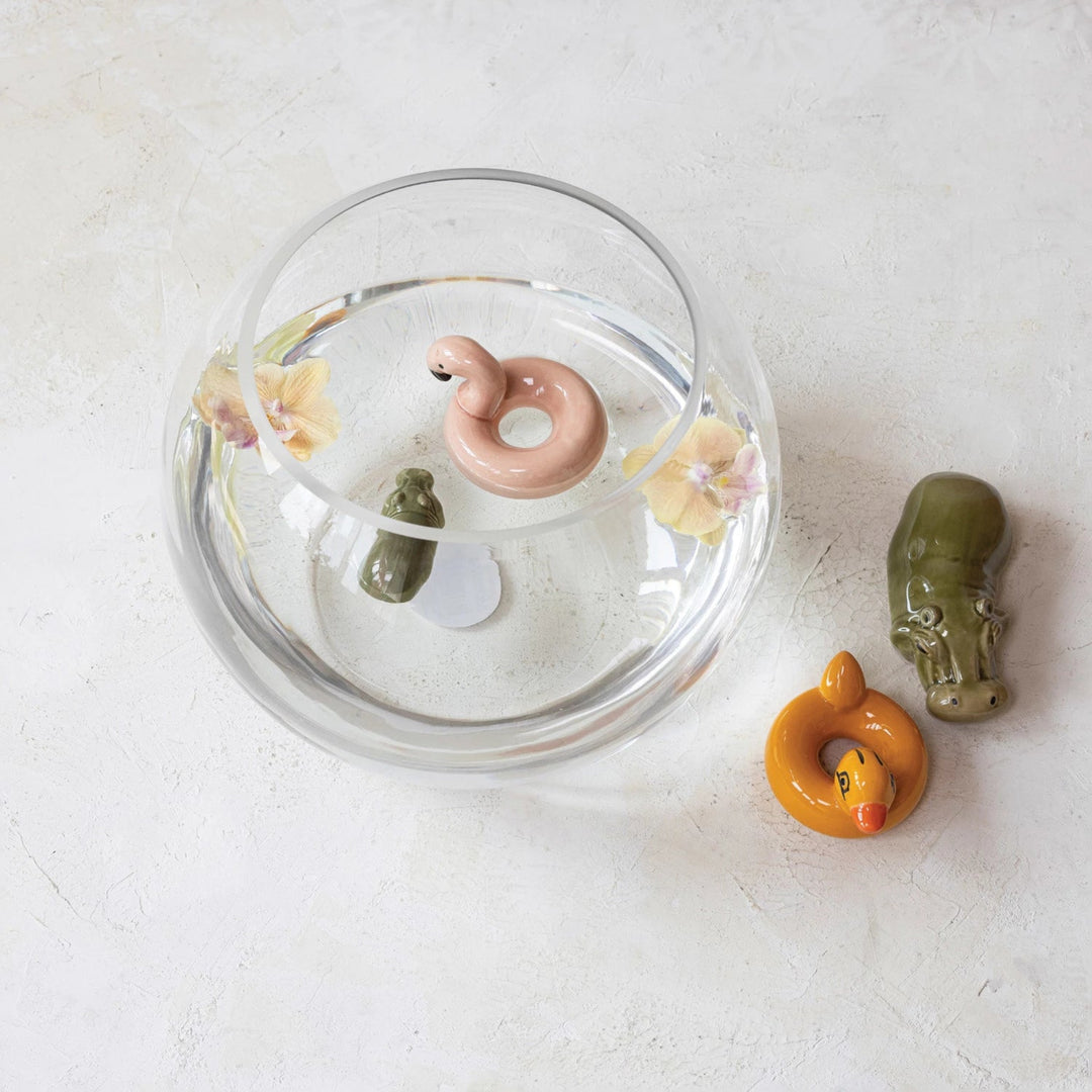 mini stoneware floating hippo 