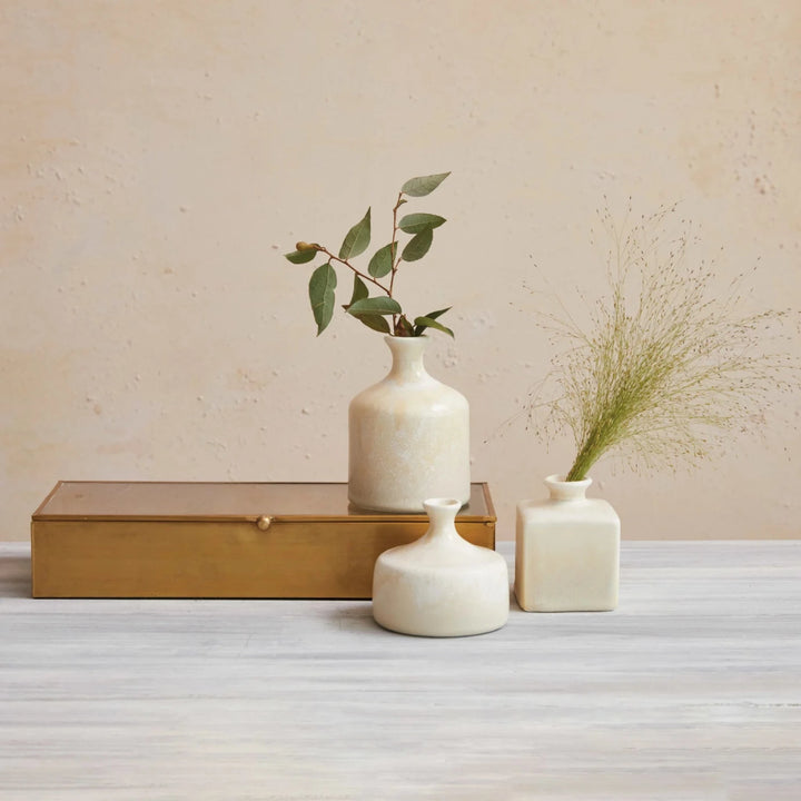 White Stoneware Vase