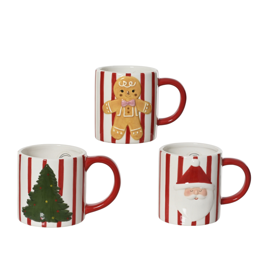 Striped Holiday Charm Mug