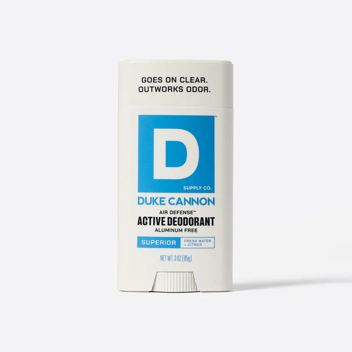 Duke Cannon Active Deodorant stick on a white background