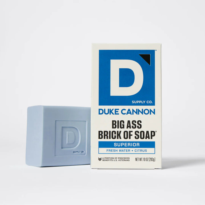 Superior Big Ass Brick of Soap and box on white background