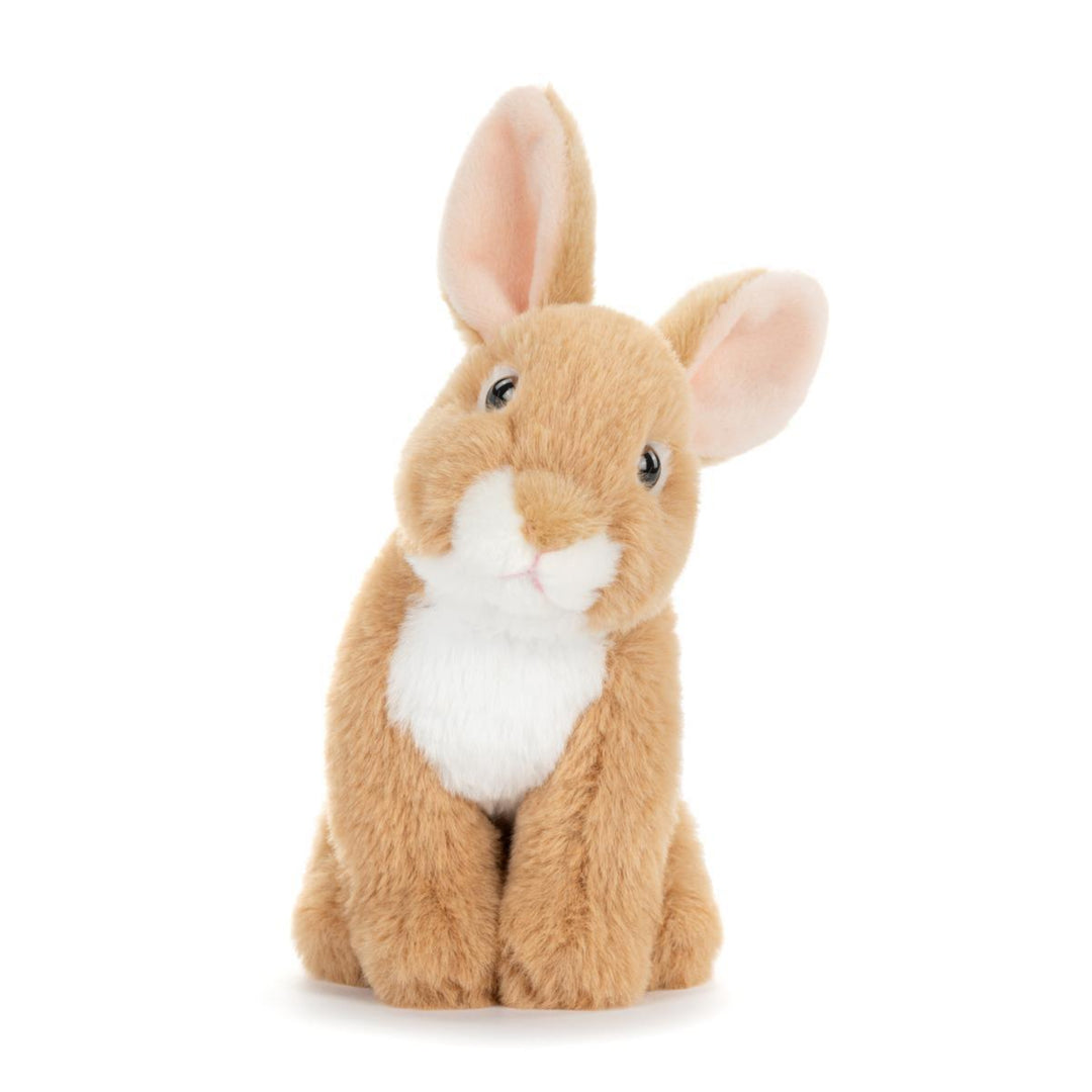 Plush rabbit toy on a white background