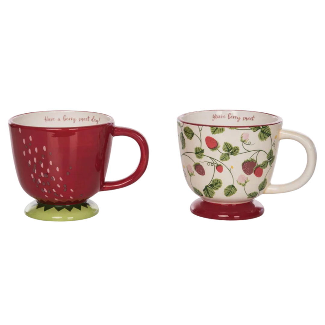 Footed Strawberry Mug