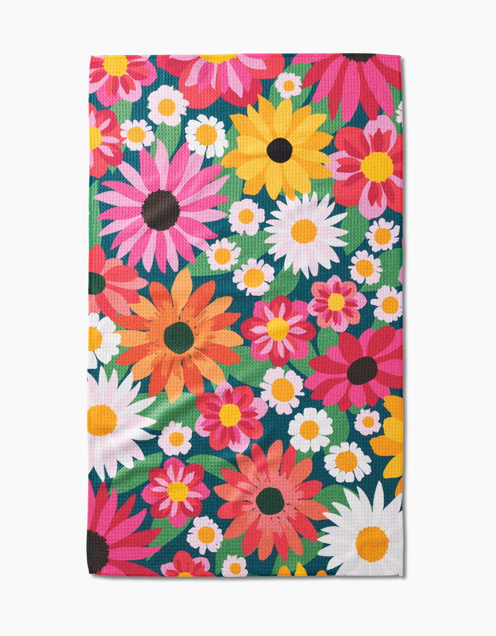 Geometry Wild Blooms Tea Towel