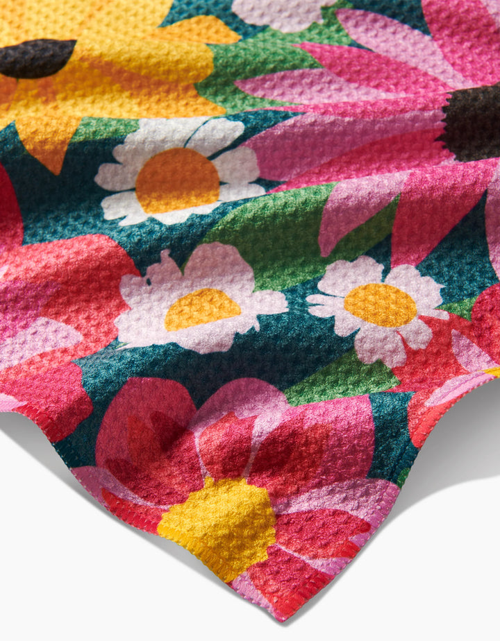 Geometry Wild Blooms Tea Towel