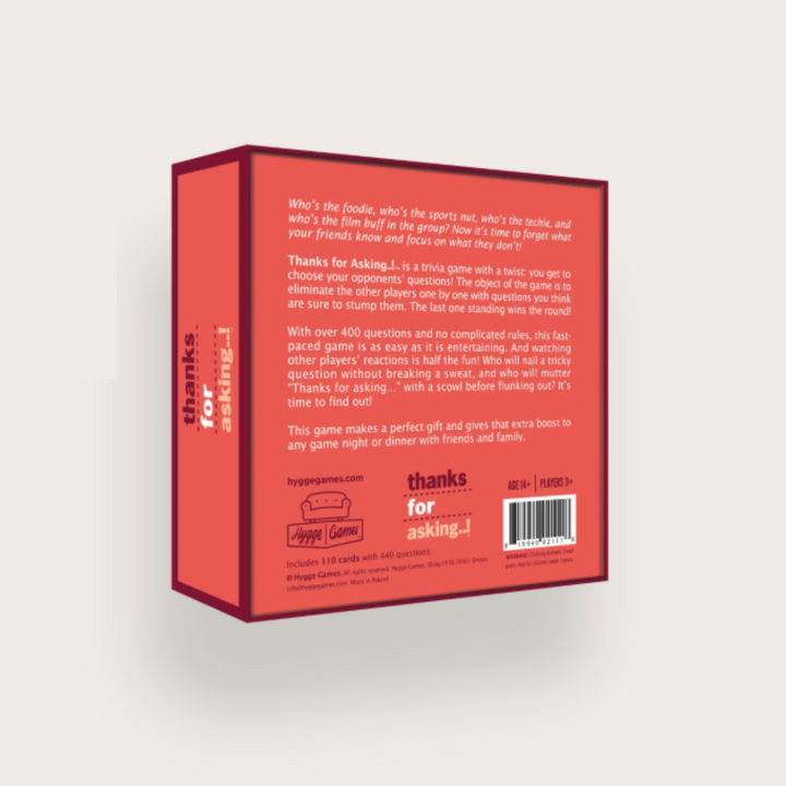 Thanks for Asking Card Game