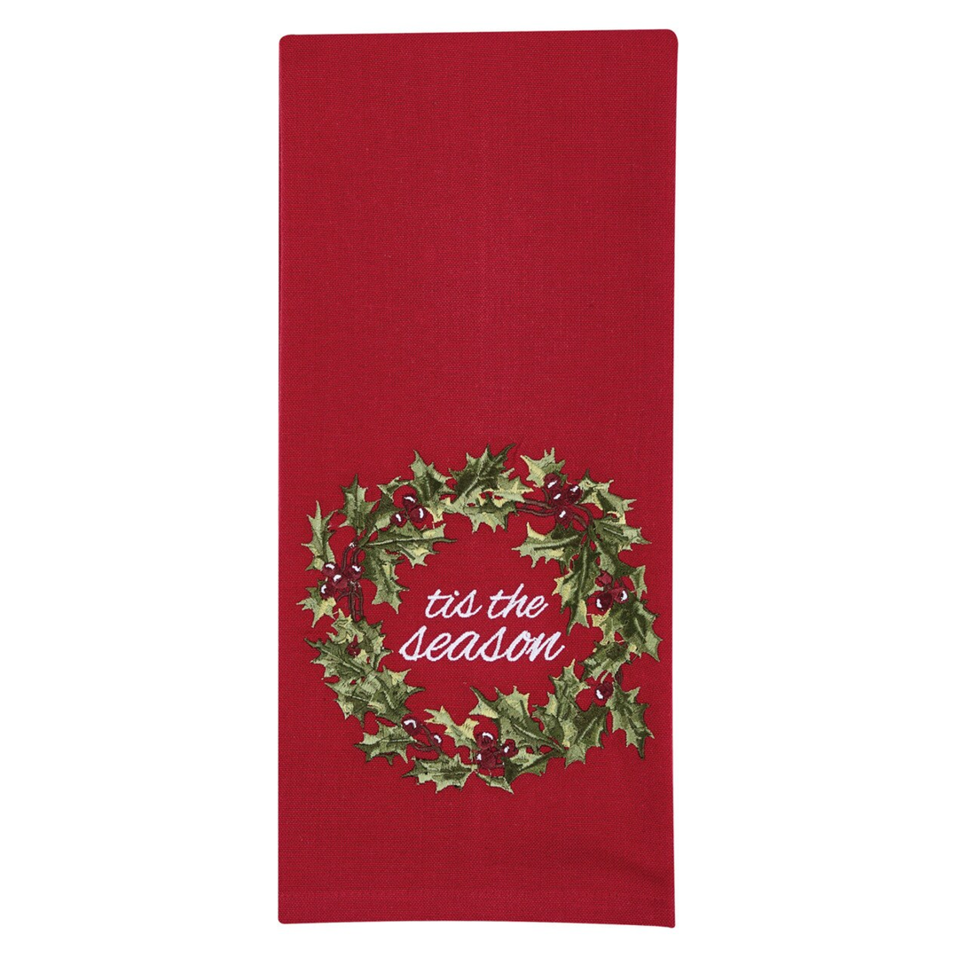 Tis The Season Wreath Dishtowel