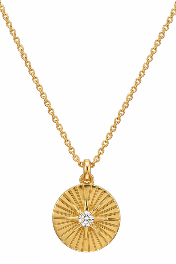Ellie Vail Rue Sunburst Disc Necklace