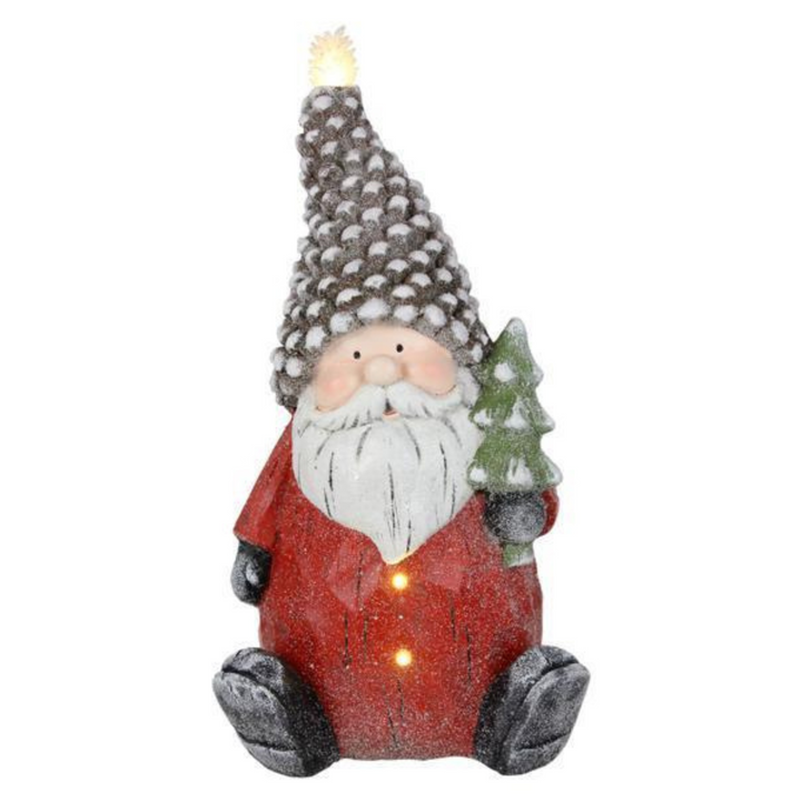 Lighted Santa With Tree