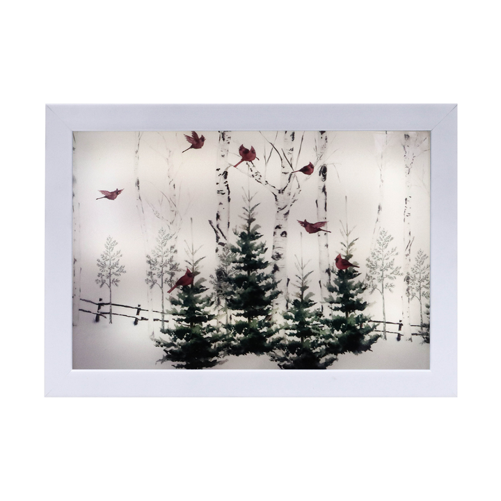 Winter Cardinal Lighted Painting