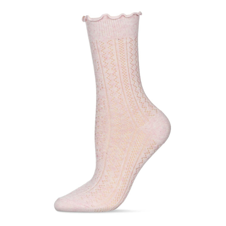 Pointelle Ruffle Crew Socks