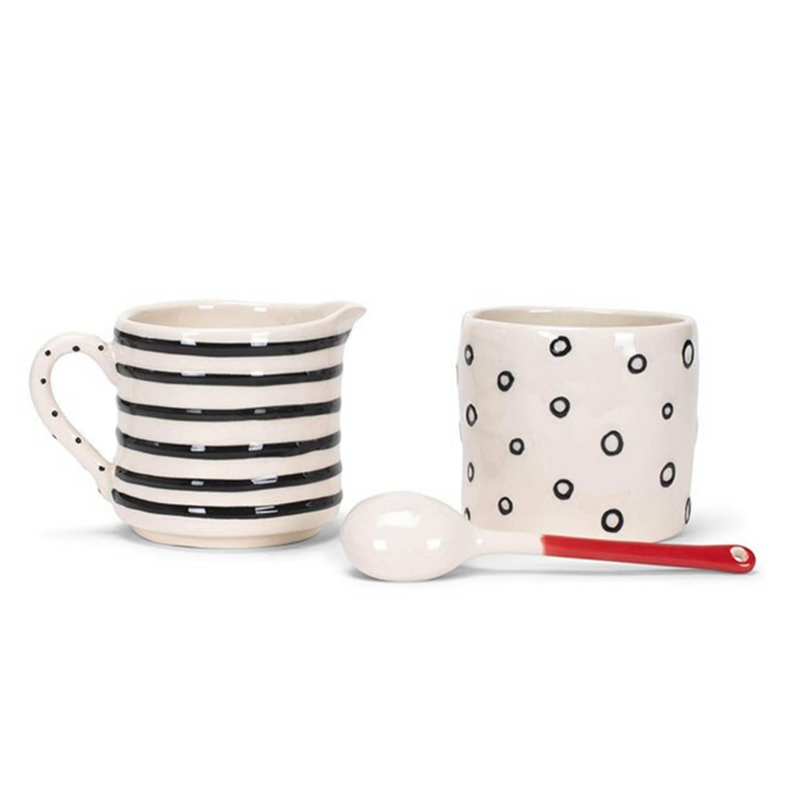 Heart Dot Cream & Sugar Stacker