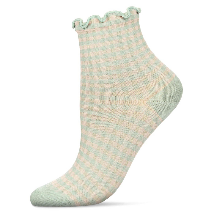 Gingham Ruffle Anklet Sock