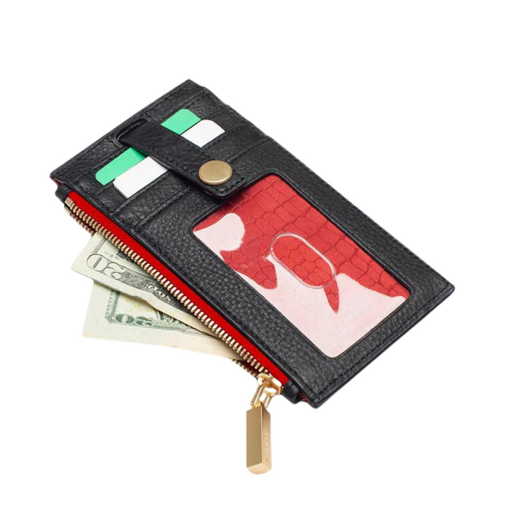 210 West- Black/Brushed Gold Red Zipper