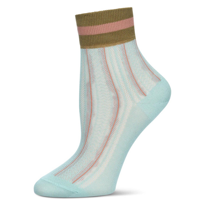 Retro Striped Sheer Anklet Socks