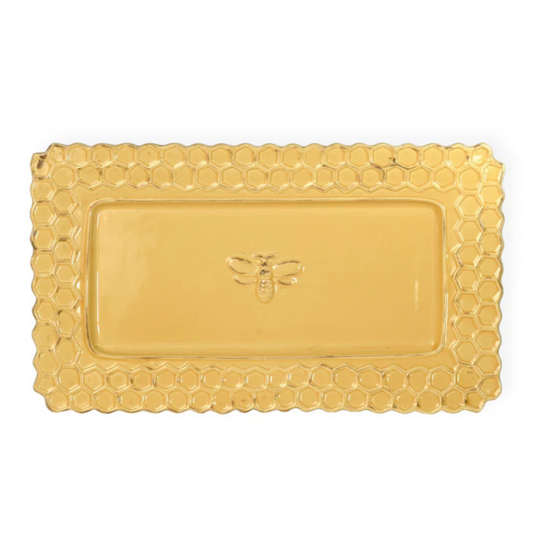 Yellow Honeycomb Platter