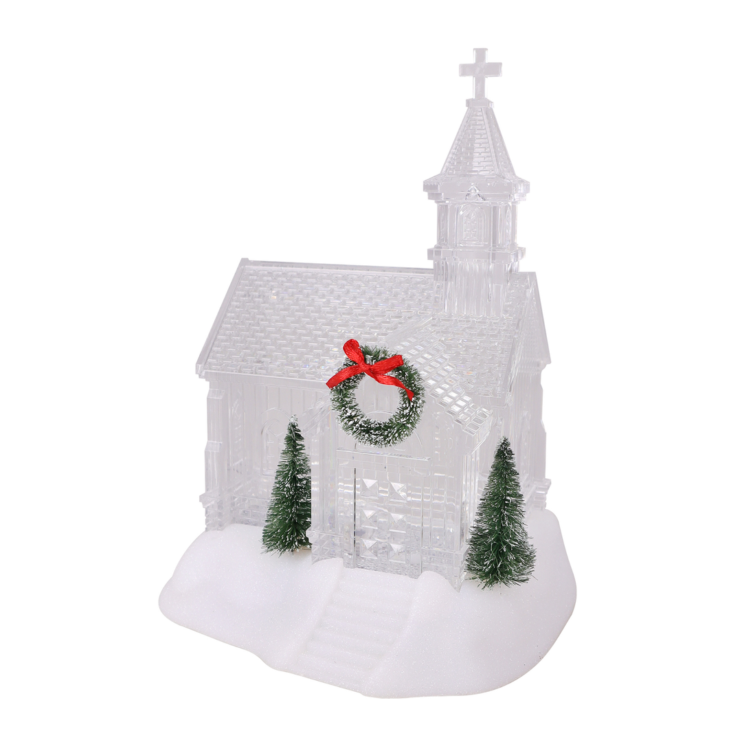 Snowy Village Christmas Glitter Church