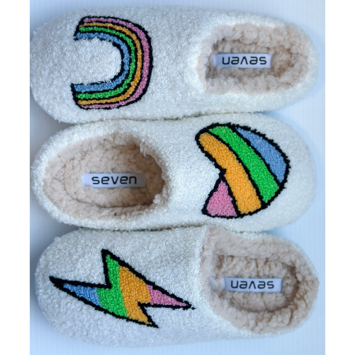 Vibrant Printed Sherpa Slippers