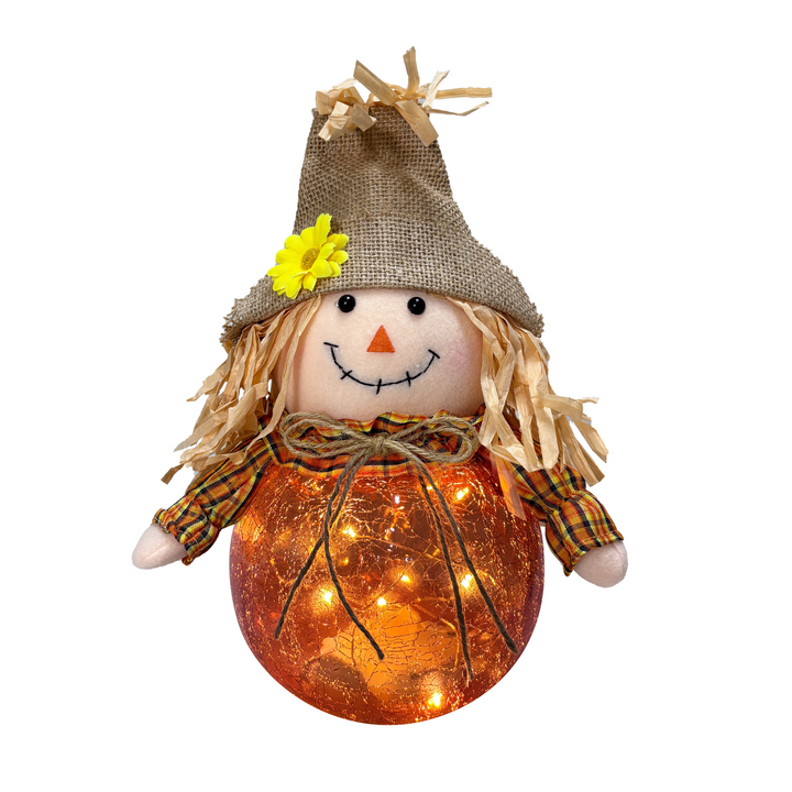 Lighted Glass Harvest Scarecrow