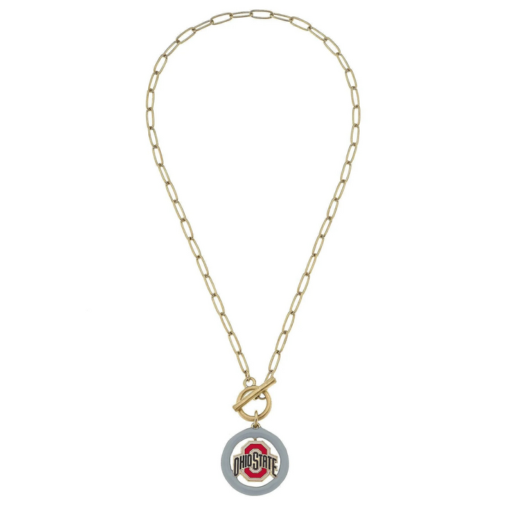 Ohio State Buckeyes Logo T-Bar Necklace