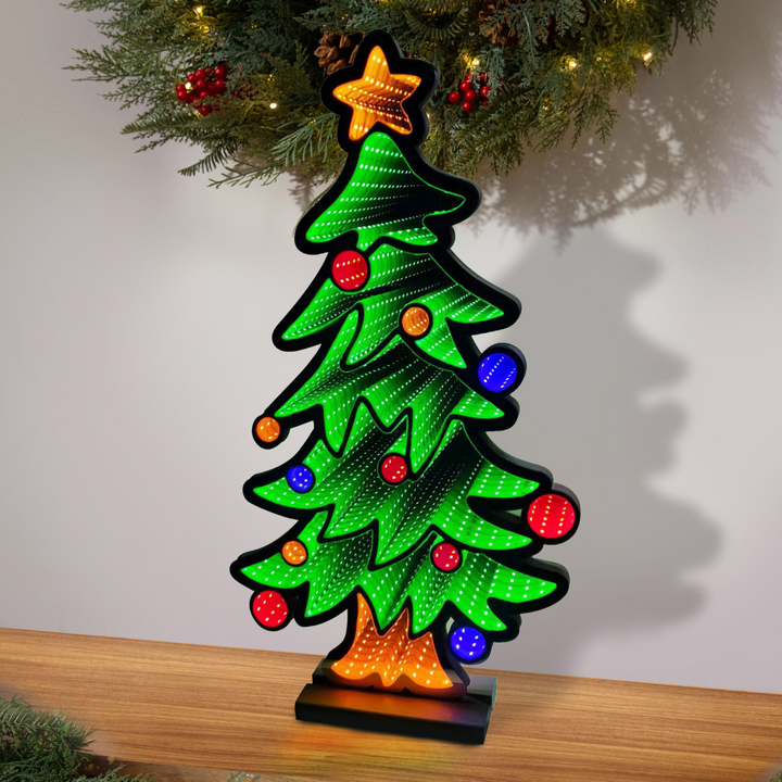 Classic Christmas Tree Infinity Mirror Light - Local Pickup